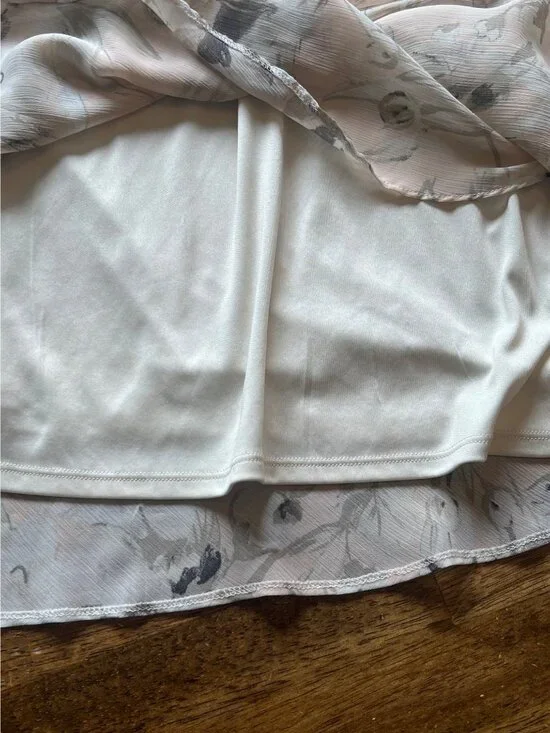 Roz & Ali Blush Pink Flutter Sleeve Floral Blouse 2X Tunic Top Fairy Lined - Picture 7 of 10